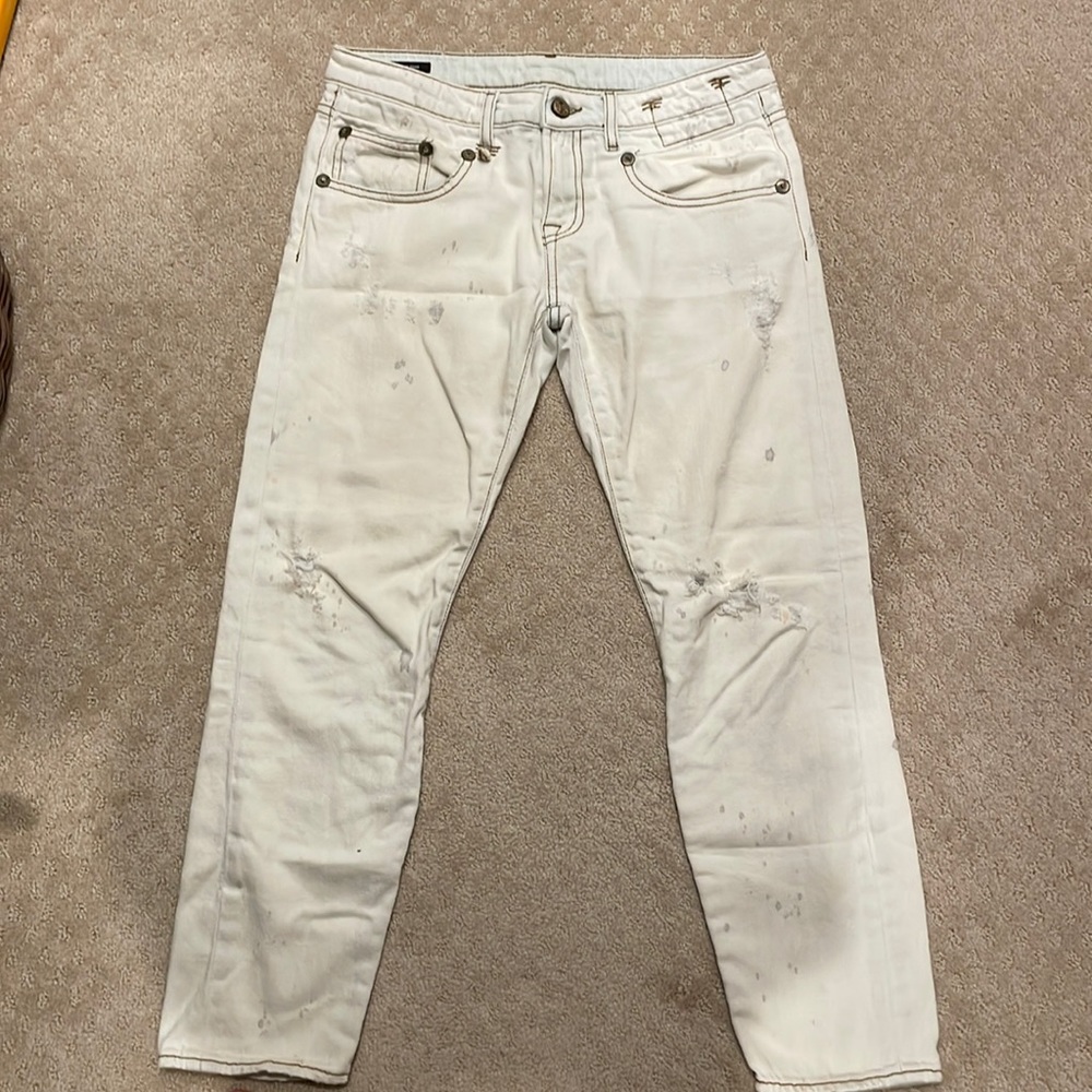 R13 white jeans